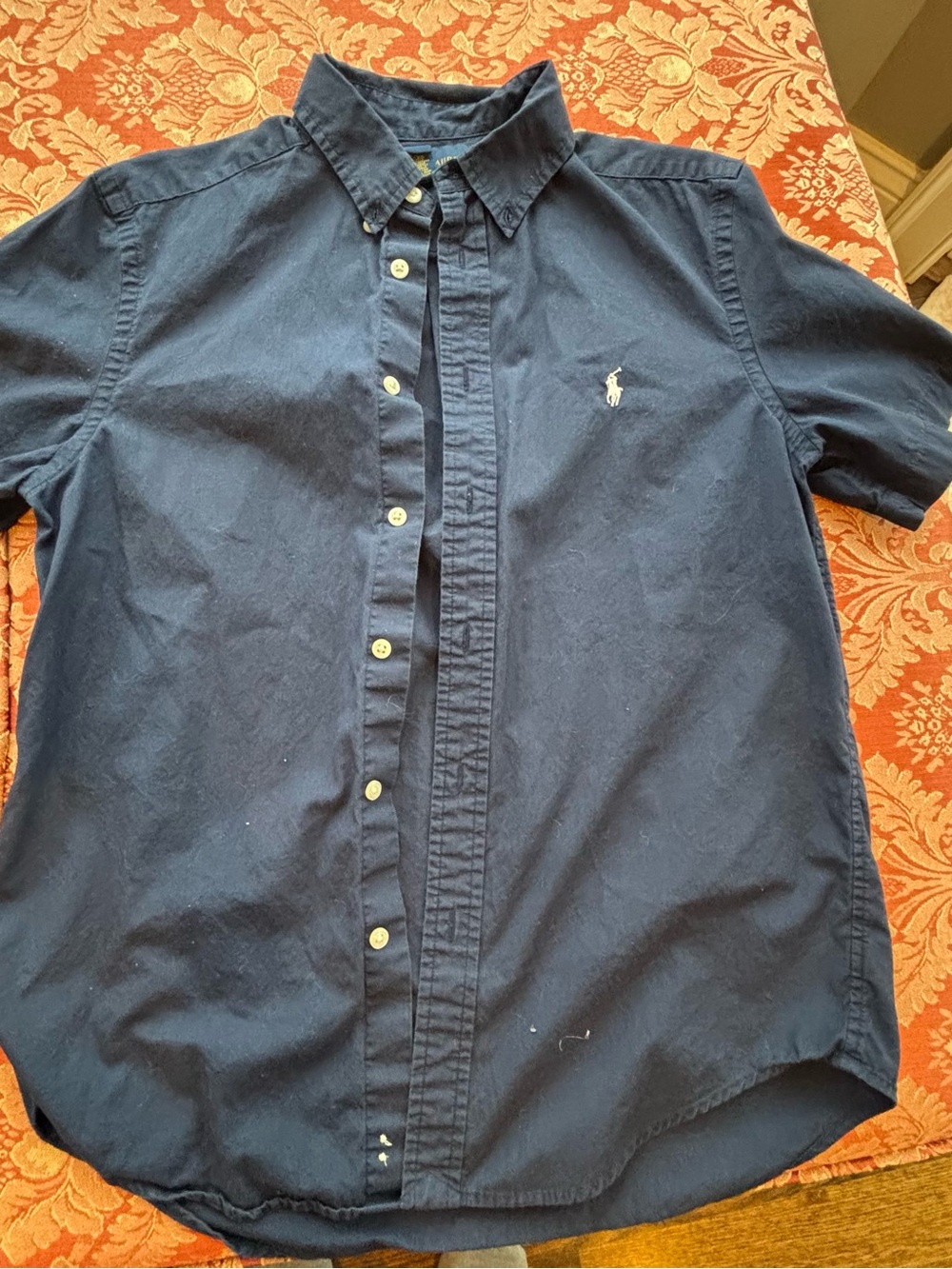 Ralph Lauren Dark Navy Button-Down Shirt with Pony Logo